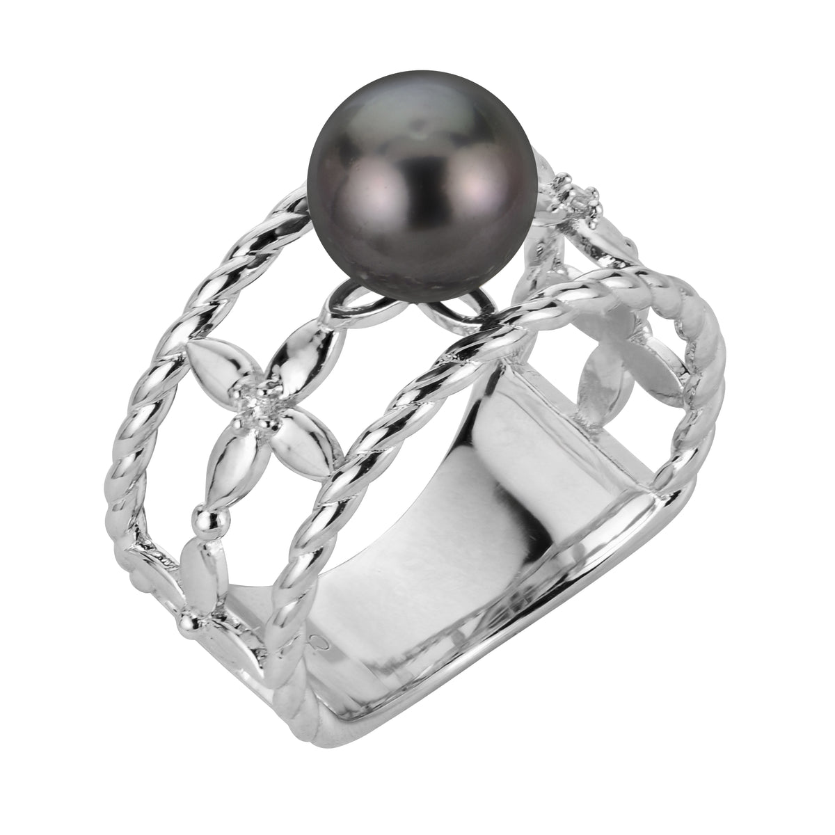 Sterling Silver Tahitian Pearl Ring