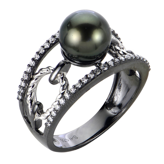 Sterling Silver Tahitian Pearl Ring