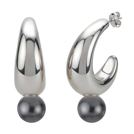 Sterling Silver Tahitian Pearl Earring
