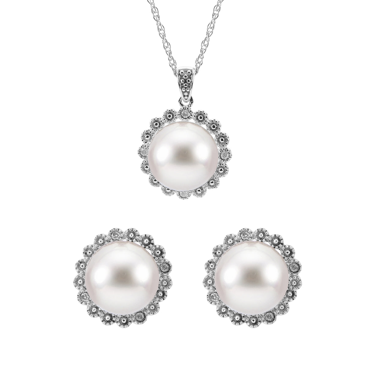Sterling Silver Freshwater Pearl Set (3 Pack)