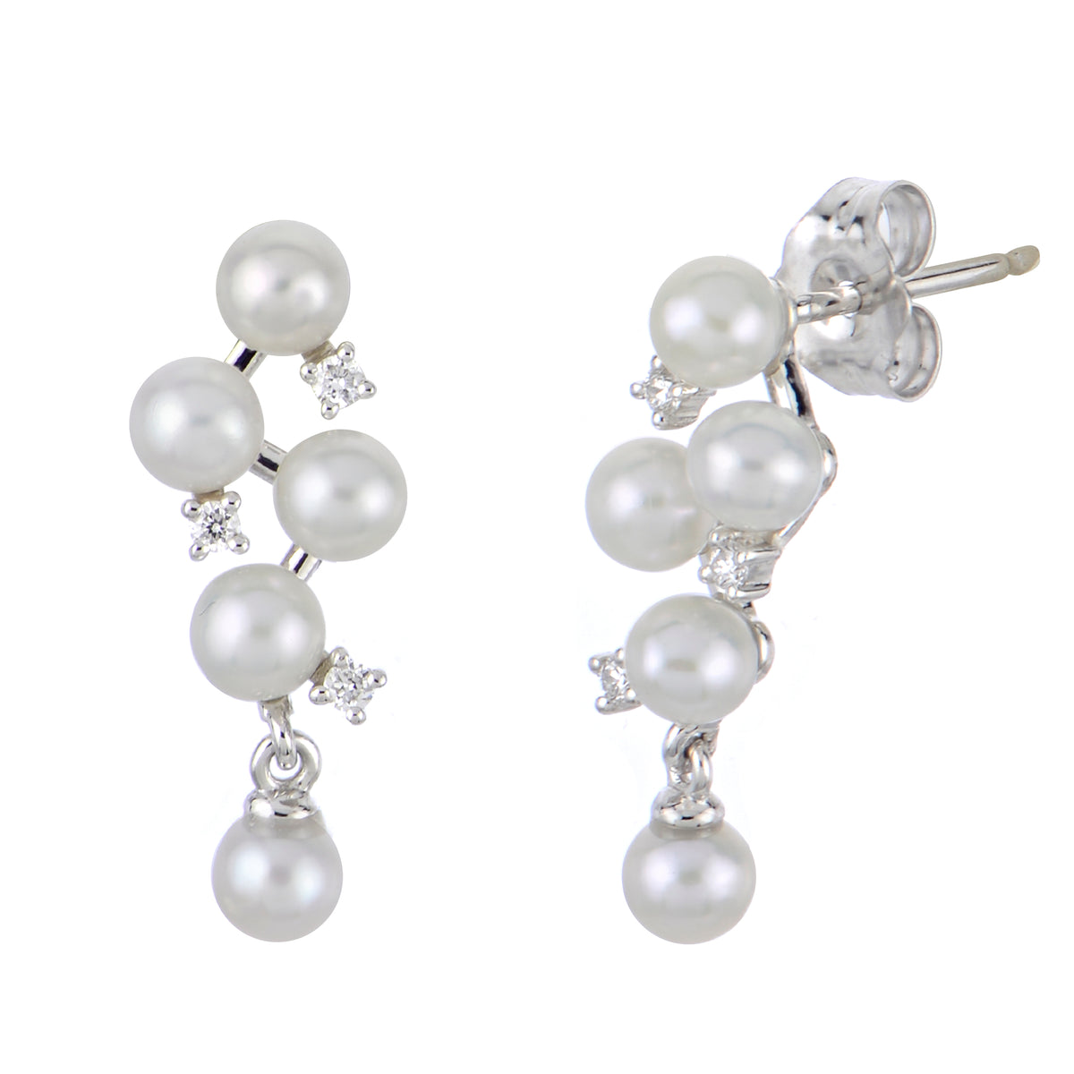 14KT White Gold Freshwater Pearl Earring