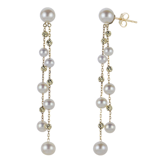 14KT Yellow Gold Freshwater Pearl Earring