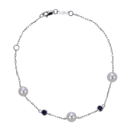 14KT White Gold Akoya Pearl Bracelet