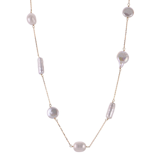 14KT Yellow Gold Freshwater Pearl Necklace