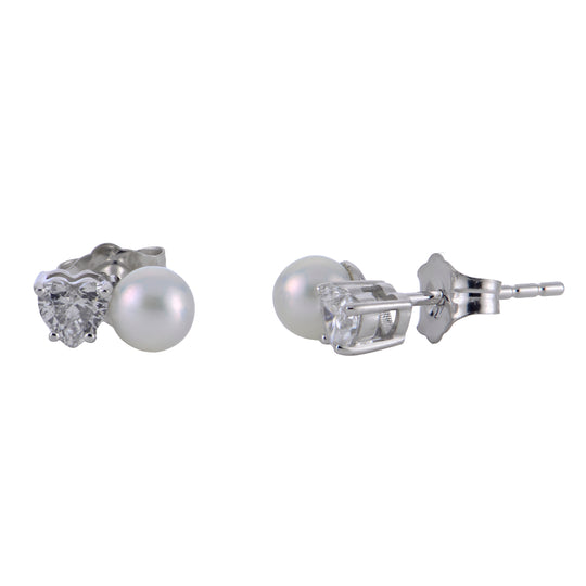 14KT White Gold Freshwater Pearl Earring