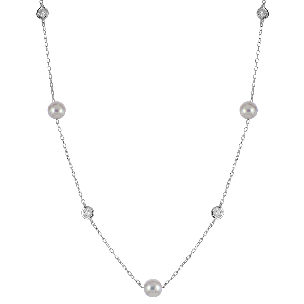 14KT Yellow Gold Akoya Pearl & LGD Necklace