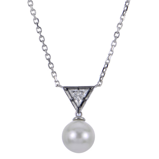 Sterling Silver Freshwater Pearl & LGD Necklace