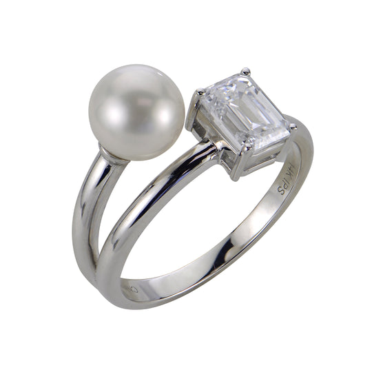14KT White Gold Freshwater Pearl Ring