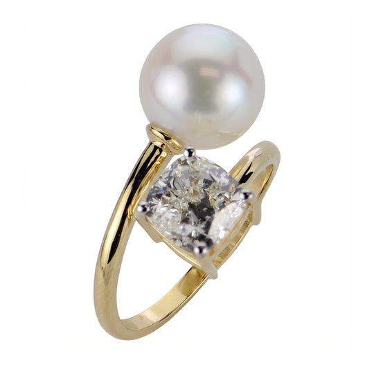 14KT Yellow Gold White South Sea Pearl Ring