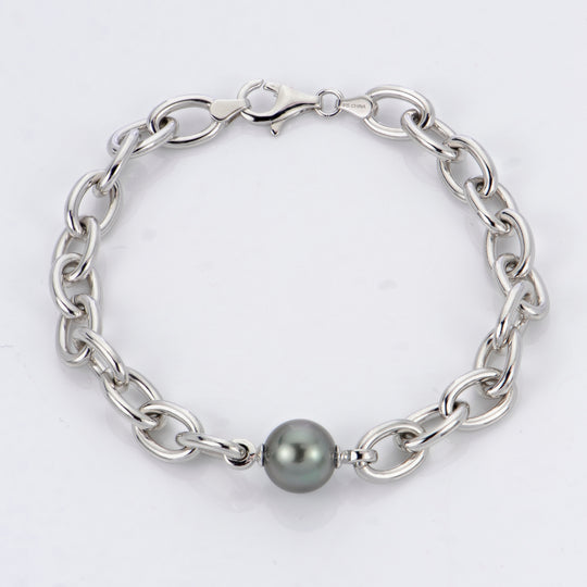 Sterling Silver Tahitian Pearl Bracelet