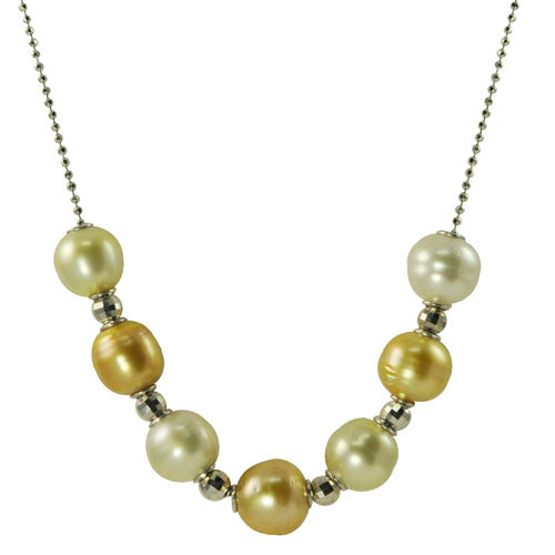 Sterling Silver Golden South Sea Necklace