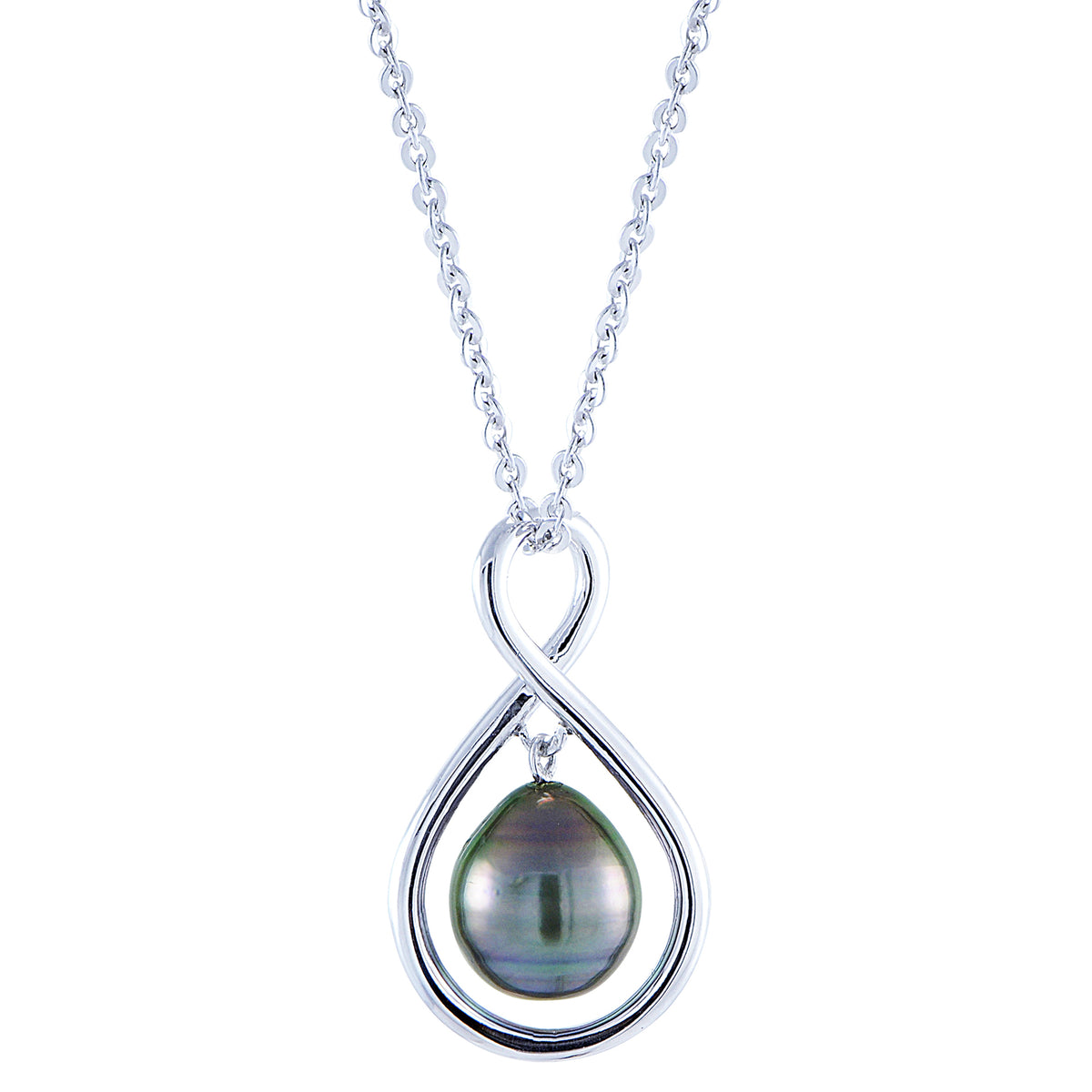 Sterling Silver Tahitian Pearl Necklace