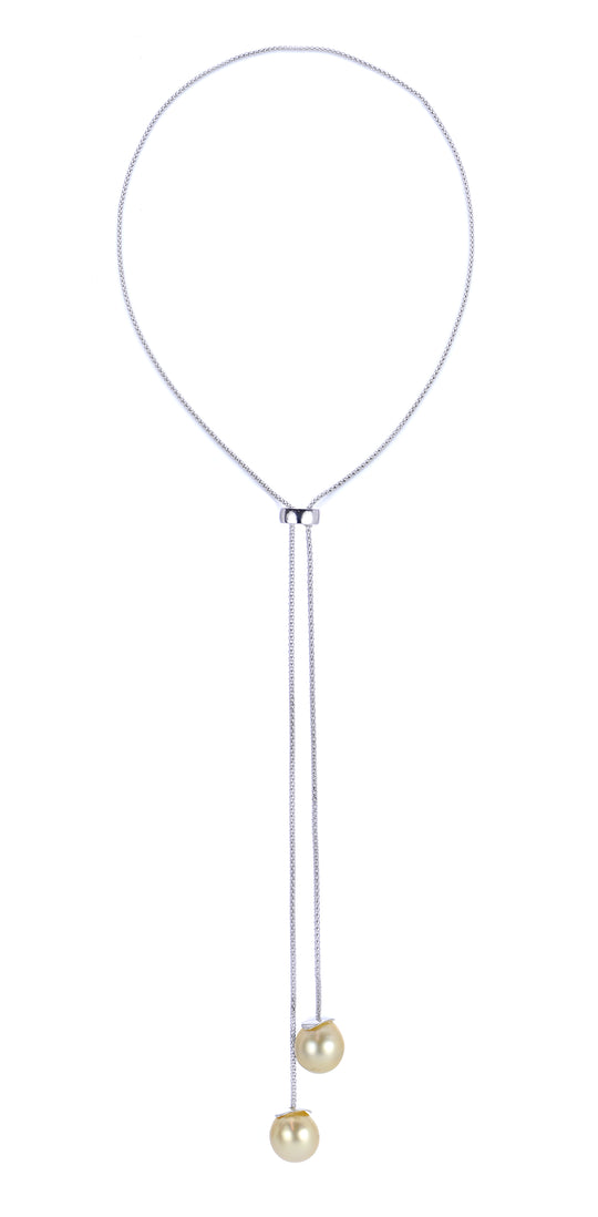 Sterling Silver Golden South Sea Pearl Necklace