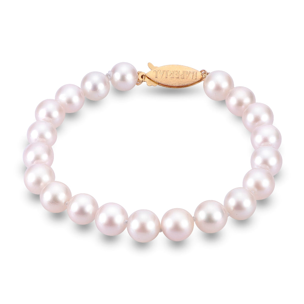 14KT "AA" Quality Akoya Pearl Bracelet (Select Size, Length, & Gold Color)