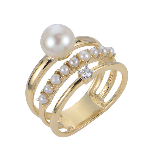 14KT Yellow Gold Freshwater Pearl Ring