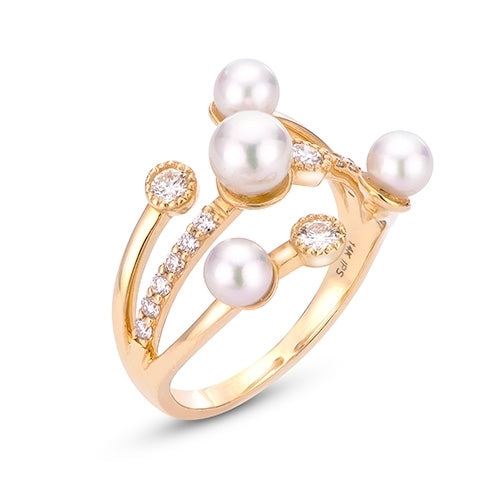 14KT Yellow Gold Akoya Pearl Ring