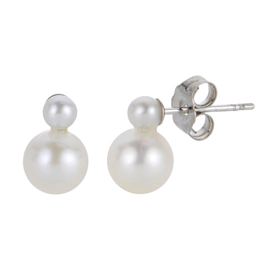 14KT White Gold Freshwater Pearl Earring