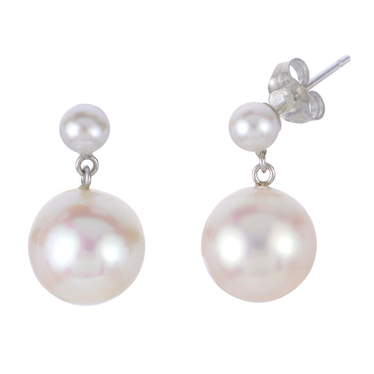 14KT White Gold Freshwater Pearl Earring