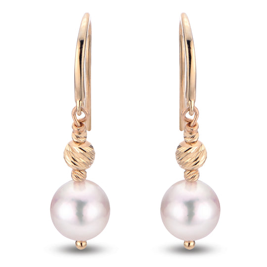 14KT Yellow Gold Akoya Pearl Earring