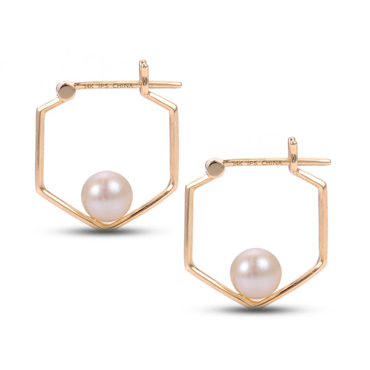 14KT Yellow Gold Freshwater Pearl Earring