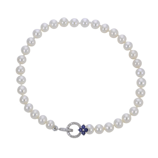 14KT White Gold Freshwater Pearl Bracelet