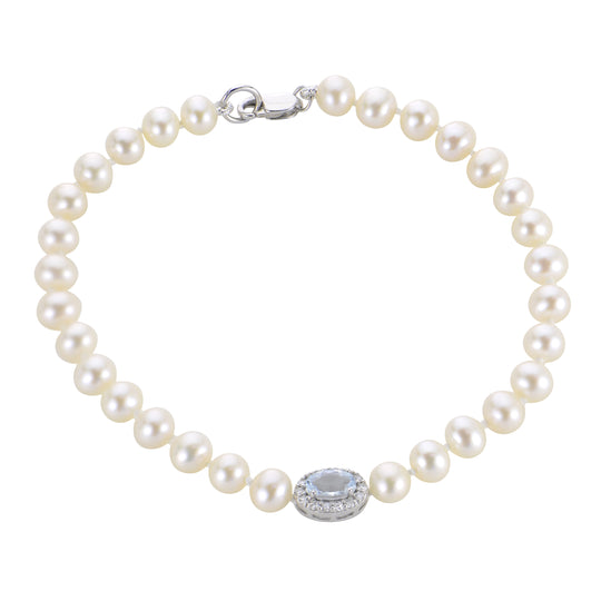 14KT White Gold Freshwater Pearl Bracelet