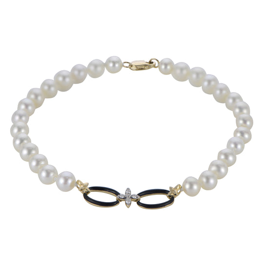 14KT Yellow Gold Freshwater Pearl Bracelet