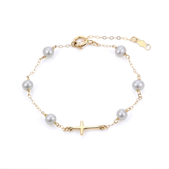 Children's 14KT Yellow Gold Freshwater Pearl Bracelet