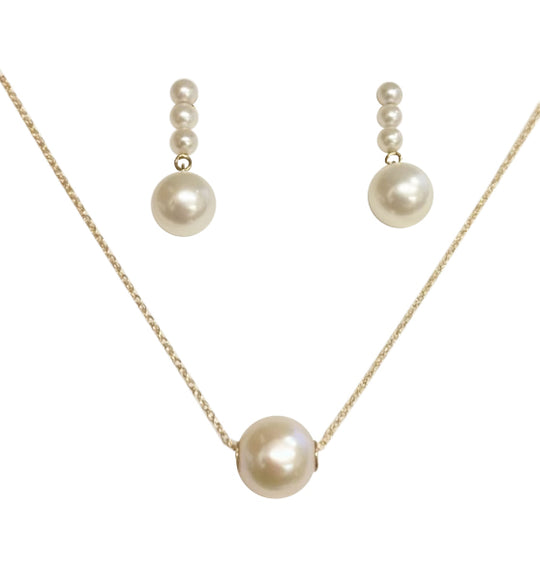 14KT Yellow Gold Freshwater Pearl Set