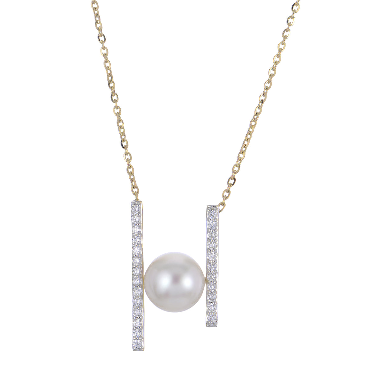 14KT Yellow Gold Akoya Pearl Necklace