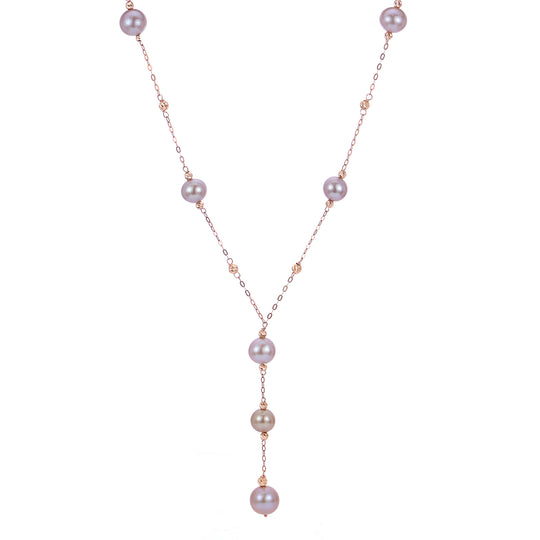 14KT Rose Gold Freshwater Pearl Necklace