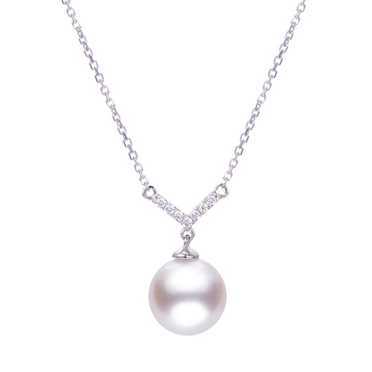 14KT White Gold Akoya Pearl Necklace