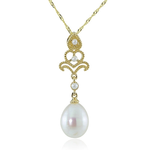 14KT Yellow Gold Freshwater Pearl Pendant