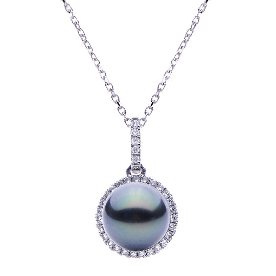 14KT White Gold Tahitian Pearl Pendant