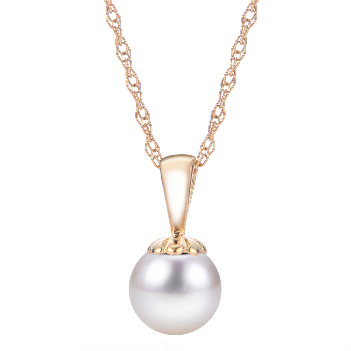 14KT White South Sea Pearl Pendant (Select Quality, Size, & Gold Color)