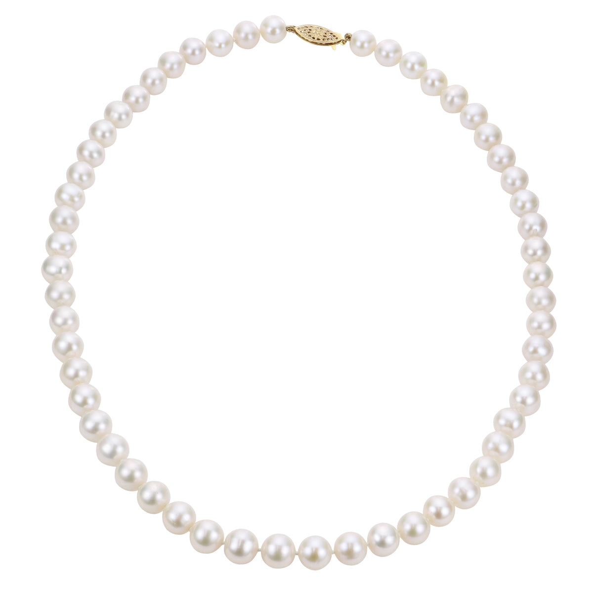 14KT "AA" Quality Freshwater Pearl Strand (Select Size, Length, & Gold Color)