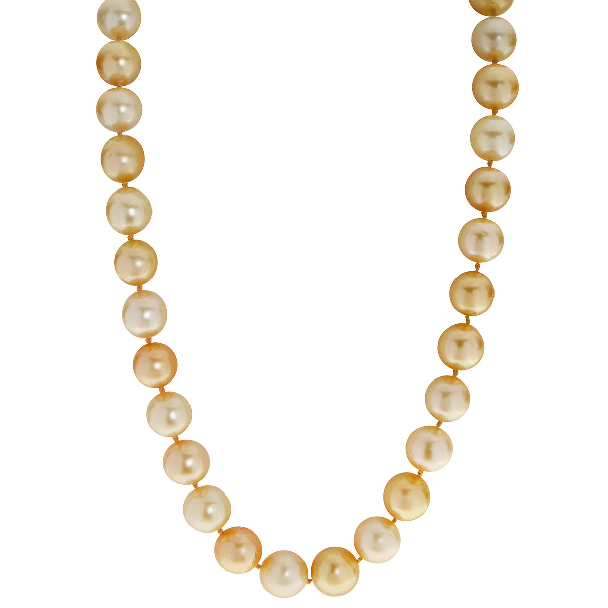 14KT White Gold Golden Sout Sea Pearl Necklace