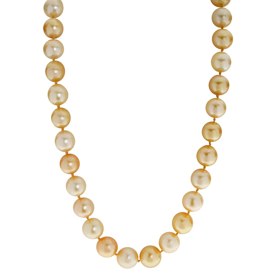 14KT White Gold Golden Sout Sea Pearl Necklace