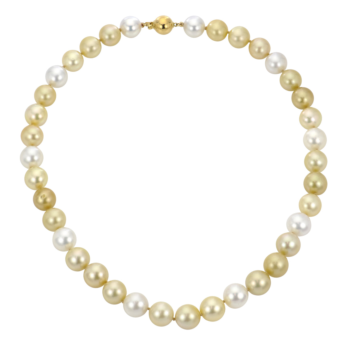 18KT Yellow Gold Golden South Sea Pearl Necklace